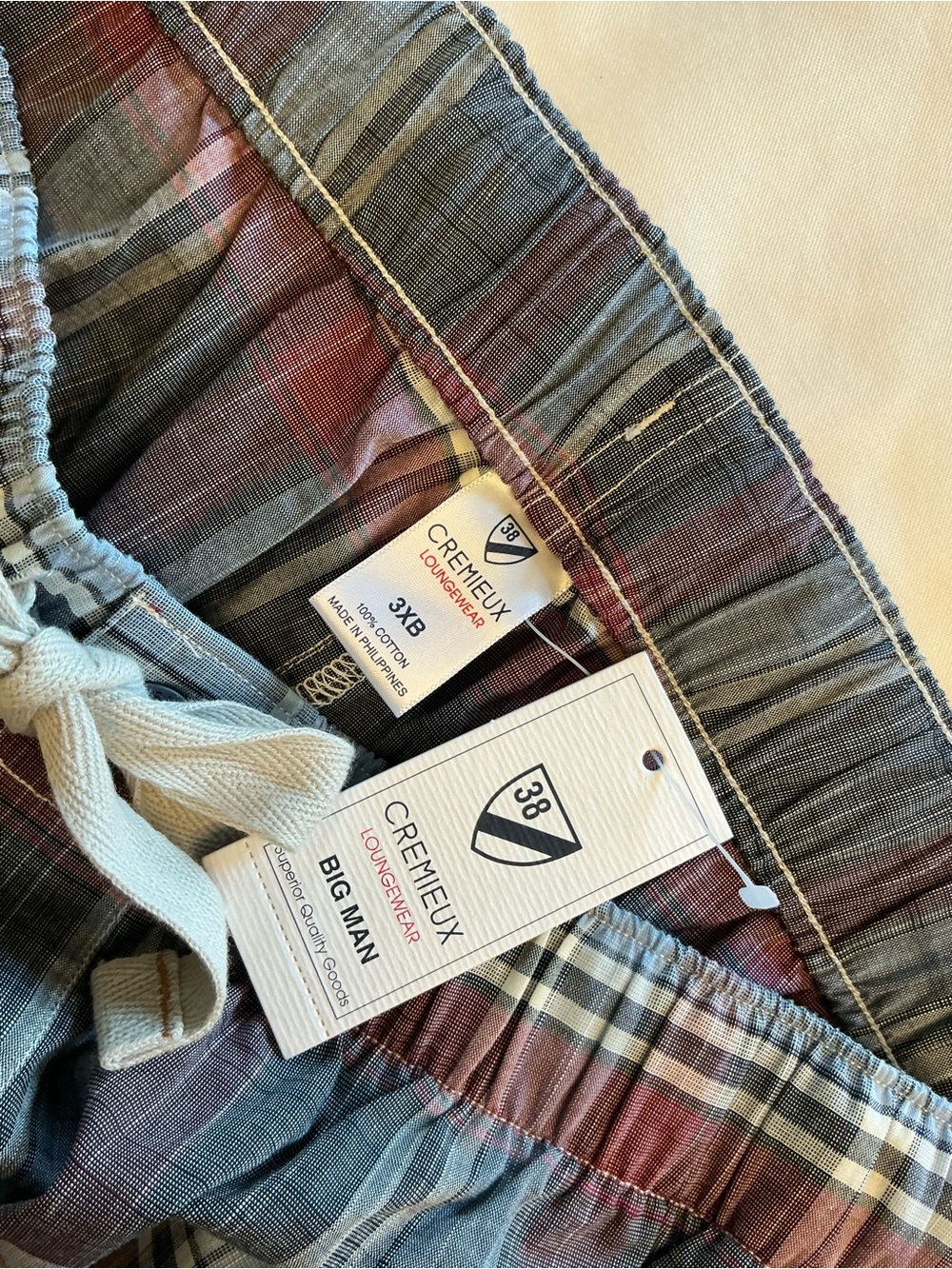 NEW! Cremieux Loungewear Blue & Maroon Plaid Pajama Pants Big Mens Size 3X NWT - Picture 7 of 7